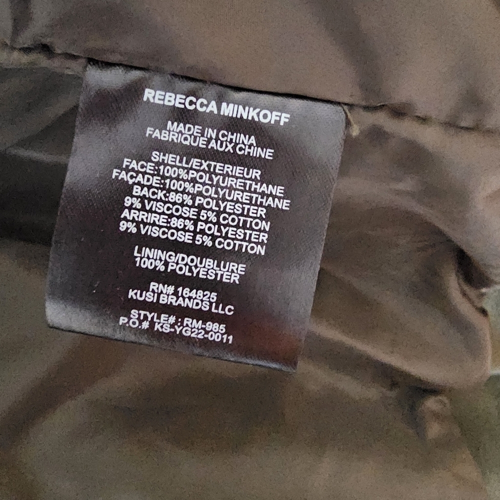 Rebecca MIinkoff Jacket Women's Small Olive Vegan Leather Biker - Picture 4 of 10